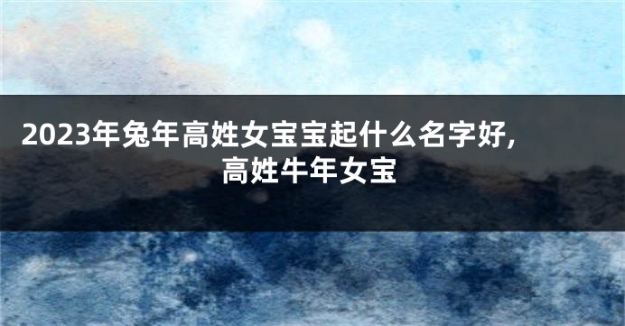 2023年兔年高姓女宝宝起什么名字好,高姓牛年女宝