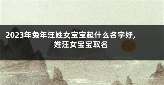 2023年兔年汪姓女宝宝起什么名字好,姓汪女宝宝取名
