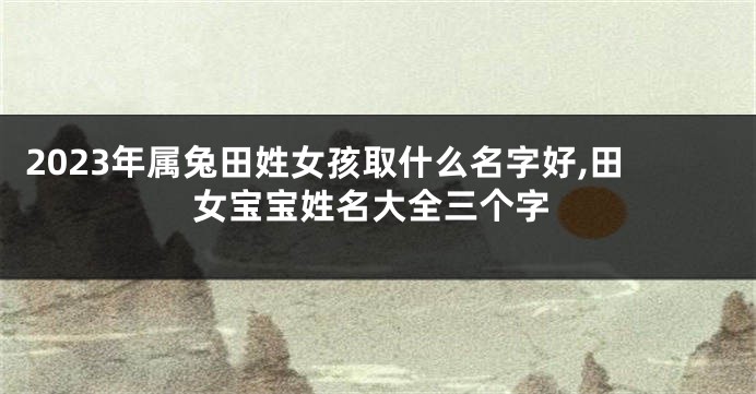 2023年属兔田姓女孩取什么名字好,田女宝宝姓名大全三个字