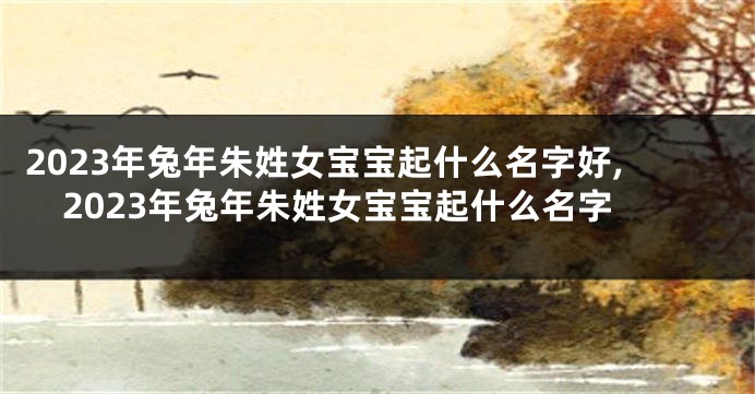 2023年兔年朱姓女宝宝起什么名字好,2023年兔年朱姓女宝宝起什么名字