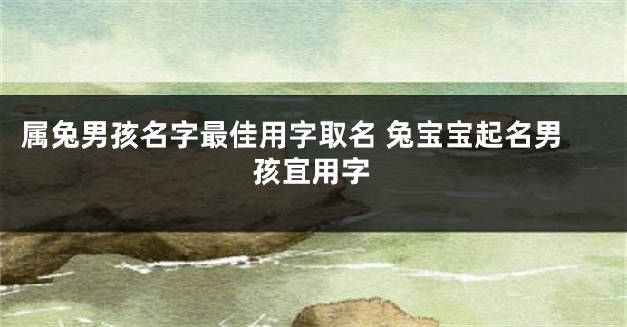 属兔男孩名字最佳用字取名 兔宝宝起名男孩宜用字