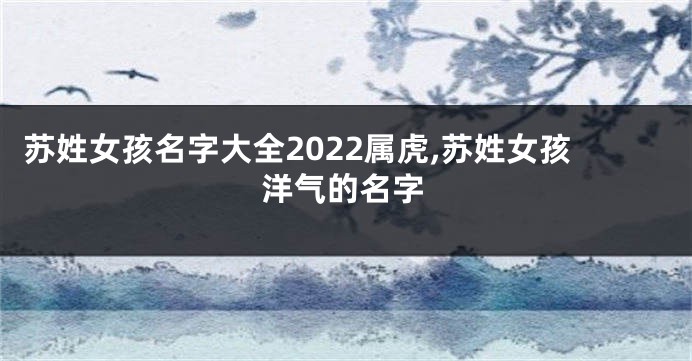 苏姓女孩名字大全2022属虎,苏姓女孩洋气的名字