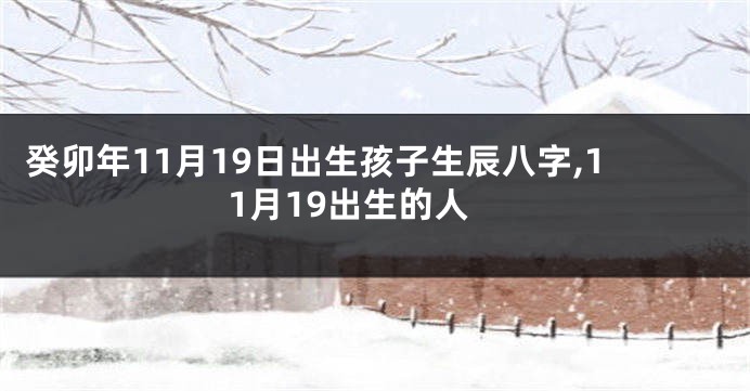 癸卯年11月19日出生孩子生辰八字,11月19出生的人