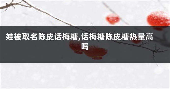 娃被取名陈皮话梅糖,话梅糖陈皮糖热量高吗