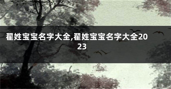 翟姓宝宝名字大全,翟姓宝宝名字大全2023