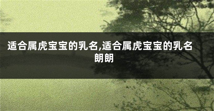 适合属虎宝宝的乳名,适合属虎宝宝的乳名 朗朗