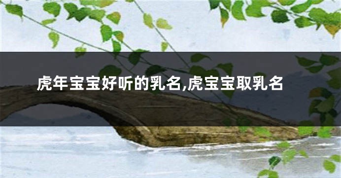 虎年宝宝好听的乳名,虎宝宝取乳名