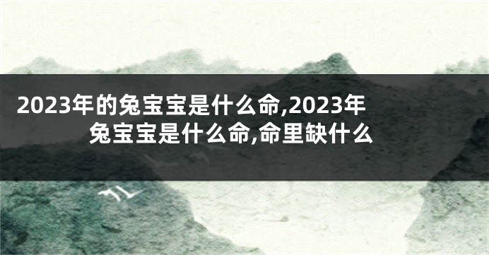 2023年的兔宝宝是什么命,2023年兔宝宝是什么命,命里缺什么