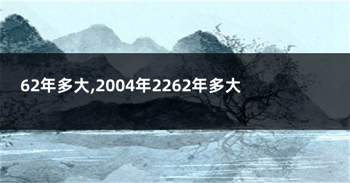 62年多大,2004年2262年多大