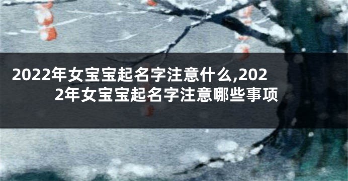 2022年女宝宝起名字注意什么,2022年女宝宝起名字注意哪些事项