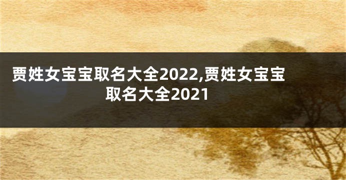 贾姓女宝宝取名大全2022,贾姓女宝宝取名大全2021
