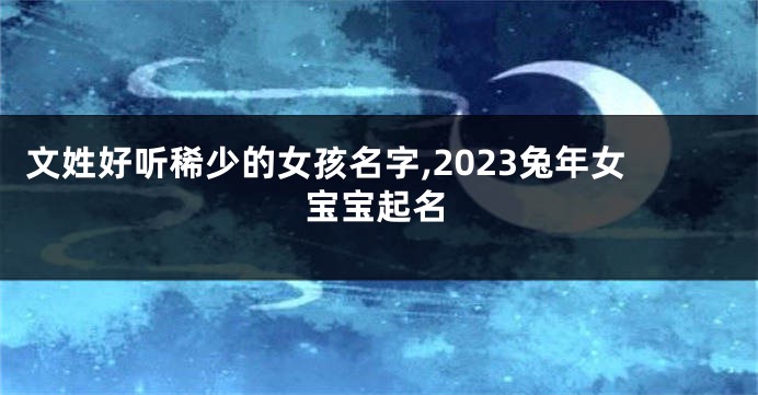 文姓好听稀少的女孩名字,2023兔年女宝宝起名