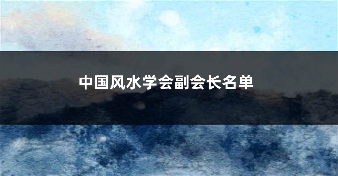 中国风水学会副会长名单