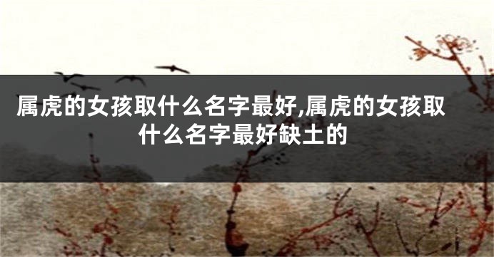 属虎的女孩取什么名字最好,属虎的女孩取什么名字最好缺土的