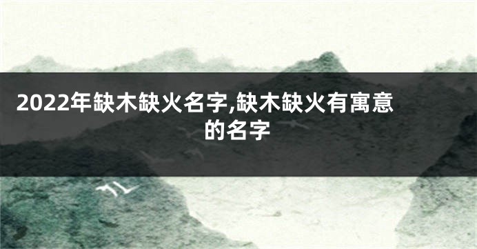 2022年缺木缺火名字,缺木缺火有寓意的名字