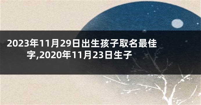 2023年11月29日出生孩子取名最佳字,2020年11月23日生子