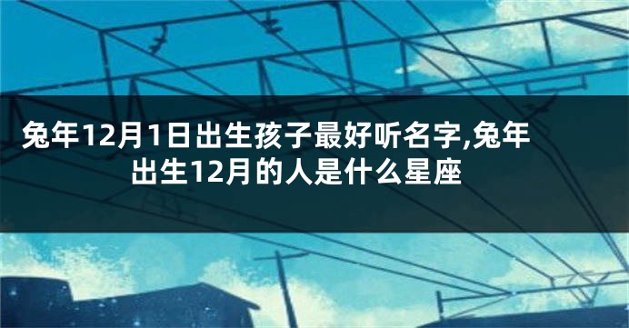 兔年12月1日出生孩子最好听名字,兔年出生12月的人是什么星座