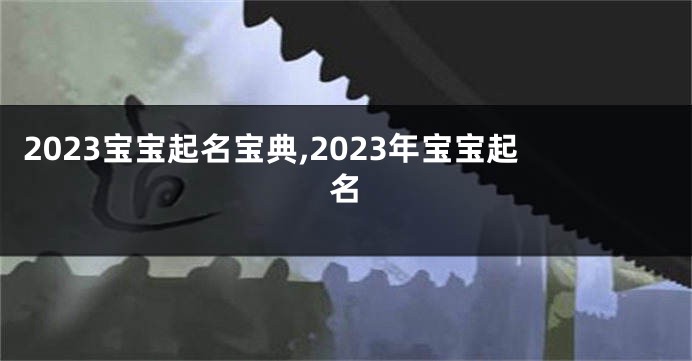 2023宝宝起名宝典,2023年宝宝起名