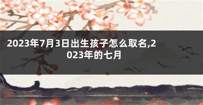 2023年7月3日出生孩子怎么取名,2023年的七月