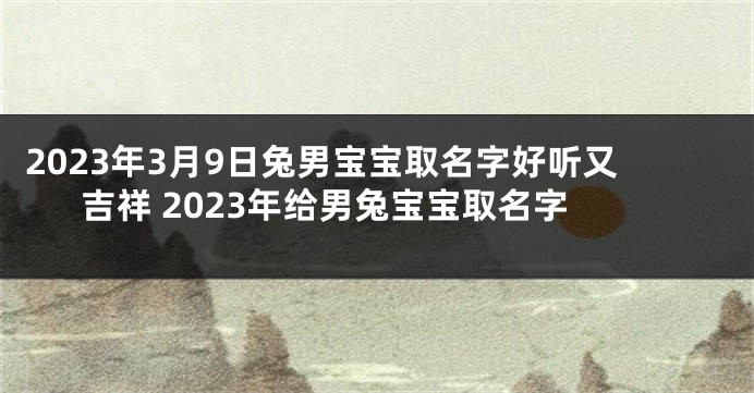 2023年3月9日兔男宝宝取名字好听又吉祥 2023年给男兔宝宝取名字
