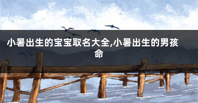 小暑出生的宝宝取名大全,小暑出生的男孩命