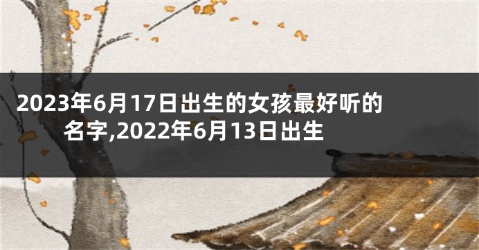2023年6月17日出生的女孩最好听的名字,2022年6月13日出生
