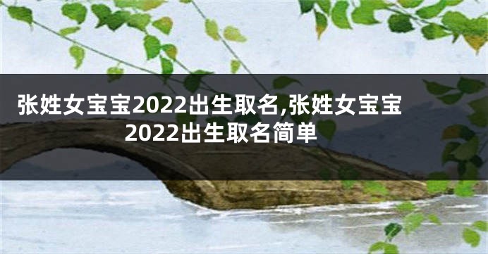 张姓女宝宝2022出生取名,张姓女宝宝2022出生取名简单