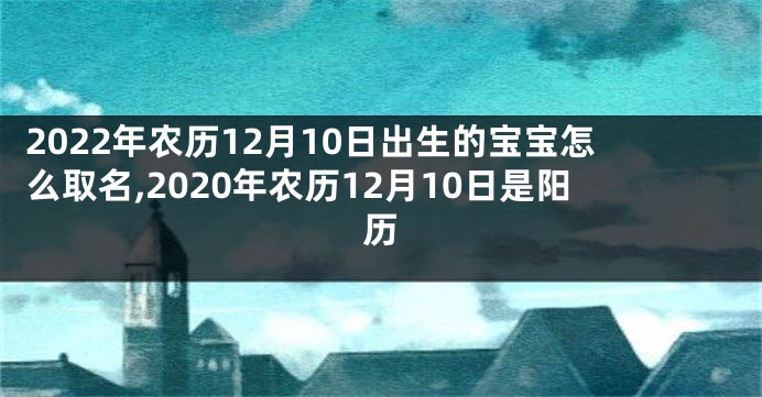 2022年农历12月10日出生的宝宝怎么取名,2020年农历12月10日是阳历