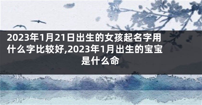 2023年1月21日出生的女孩起名字用什么字比较好,2023年1月出生的宝宝是什么命