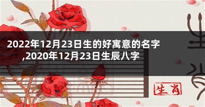 2022年12月23日生的好寓意的名字,2020年12月23日生辰八字