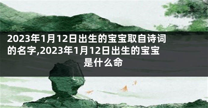 2023年1月12日出生的宝宝取自诗词的名字,2023年1月12日出生的宝宝是什么命