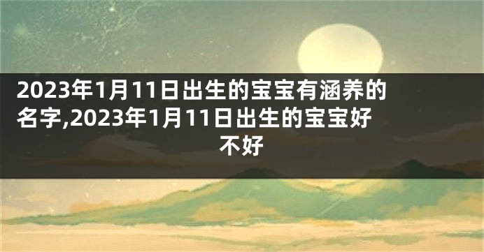 2023年1月11日出生的宝宝有涵养的名字,2023年1月11日出生的宝宝好不好