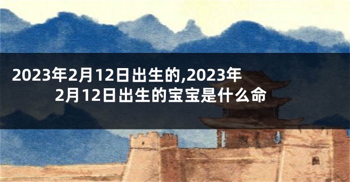 2023年2月12日出生的,2023年2月12日出生的宝宝是什么命
