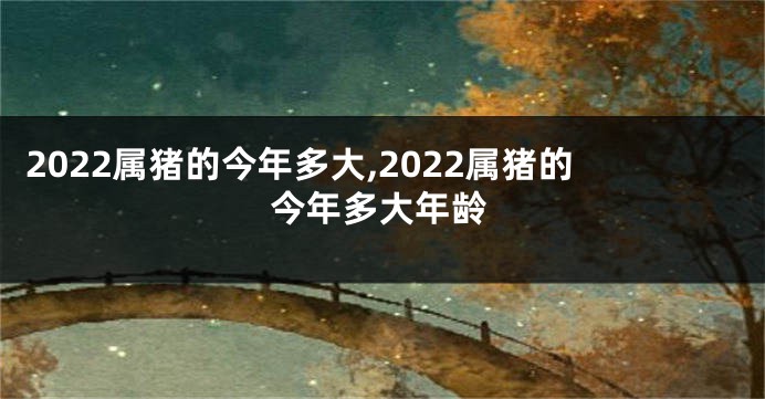 2022属猪的今年多大,2022属猪的今年多大年龄