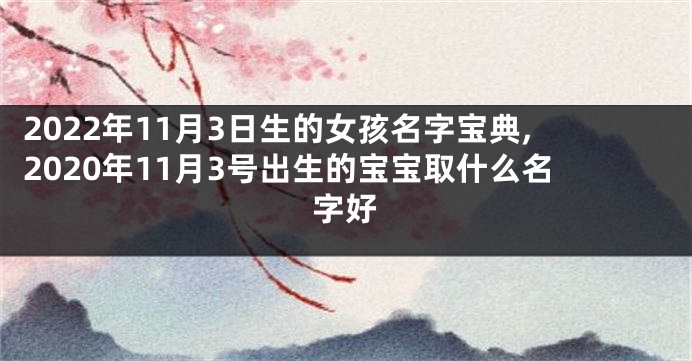 2022年11月3日生的女孩名字宝典,2020年11月3号出生的宝宝取什么名字好