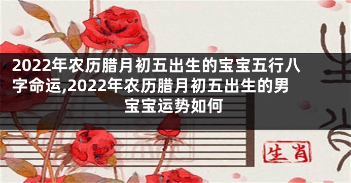 2022年农历腊月初五出生的宝宝五行八字命运,2022年农历腊月初五出生的男宝宝运势如何