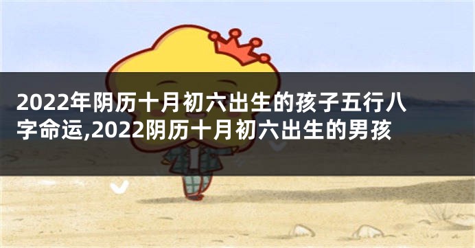 2022年阴历十月初六出生的孩子五行八字命运,2022阴历十月初六出生的男孩